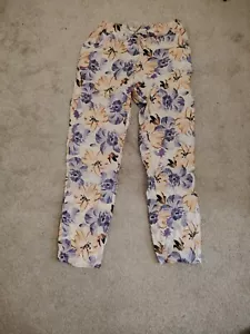 Neue ausgefallene Bunte Baggyhose Sommerhose One Size Mit Gummiband mit Blumen - Bild 1 von 6