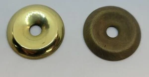 2 (dos) placas traseras lisas de latón estampado placa de acabado arandela perilla de tracción de fianza antigua - Imagen 1 de 8