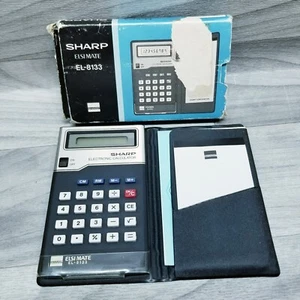 Sharp EL-8133 Handheld Electronic Calculator Elsimate w manual & original box - Picture 1 of 6