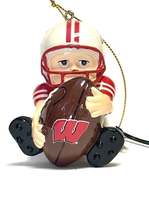 Wisconsin Badgers Lil Fan Team Ornament Evergreen NCAA Football Resin Christmas - Image 1 of 4
