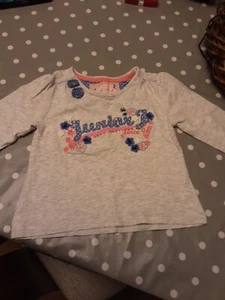 💝 Jasper Conran Girl's Junior Grey Top With Embellishments Aged 18-24months 💝 - Picture 1 of 11