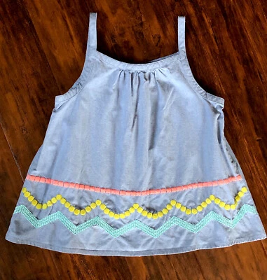 NUEVA Camiseta sin mangas Gymboree de mezclilla ligera para niñas 6/7 Foto 1 de 3