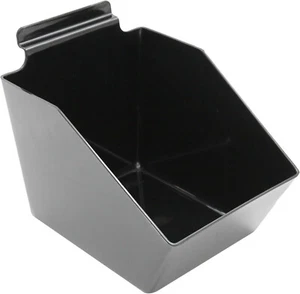 Juego de 6 contenedores de volteo Slatwall acrílico negro 7 1/2” L X 6” W X 5 1/2” almacenamiento de plástico - Imagen 1 de 7