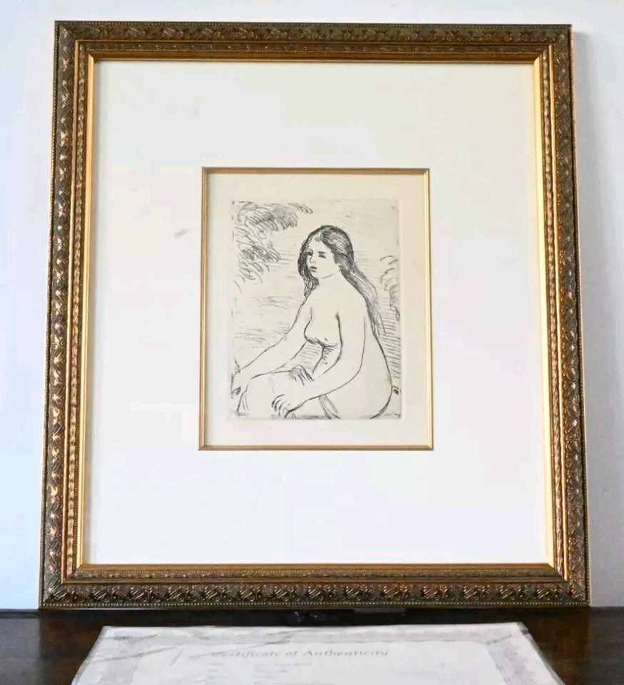 Bellas Artes PIERRE AUGUSTE RENOIR Grabado Impresión Enmarcada Certificado de Autenticidad  Foto 1 de 4