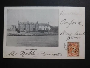1904 Falkland Islands Port Stanley Picture Postcard Cover To Oxford England - Picture 1 of 2