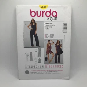 Burda Style 7536 Womens 10-22 Jumpsuit in Two Lengths Sewing Pattern UNCUT - Picture 1 of 6