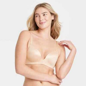 Auden Women's Wirefree Push-Up Bra Beige Size 34C - Picture 1 of 9