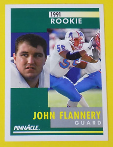 1991 Pinnacle #318 JOHN FLANNERY RC Rookie Football Card (Houston Oilers)