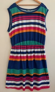 Womens Multicoloured Sleeveless Dress Size 18 Cotton South - Picture 1 of 6