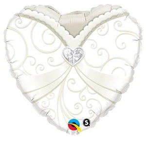 18" Wedding Dress Heart Shape Foil Balloon - Wedding - Anniversary - Gown - Picture 1 of 1