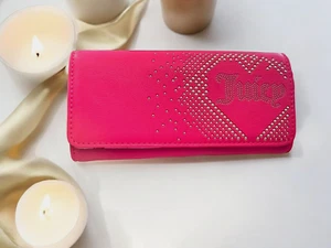 Neu mit Etikett Juicy Couture Geldbörse Flamingo rosa gold Nieten Herz schöner Tag Klappe - Bild 1 von 13