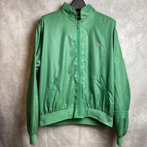 Vintage 90s Izod Lacoste Green Full Zip Windbreaker Packable Hood Adult Size XL - Picture 1 of 9