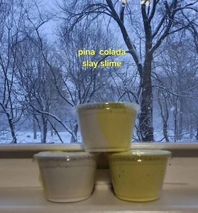 Pineapple Coconut Slime 4 Ounce Handmade with love Tick And Glossy Slime - Picture 1 of 12