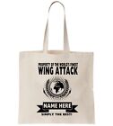 Wing Attack Netball Personalised Tote Bag Shopper Thanks Amend Birthday Gift