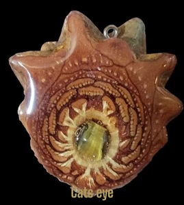 Colgante Perilla Natural con Ojo de Gato Marrón - Imagen 1 de 1