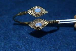 Genuine Opal Gemstone Gold Plated Fashion Design Bangle Cuff Bracelet For Girls - Picture 1 of 3