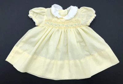 Vestido vintage amarillo calado para bebé niña talla 0-3 meses Foto 1 de 4