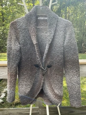 Cárdigan suéter cuello chal de lana Woolrich para mujer pequeño marrón suroeste azteca Foto 1 de 4