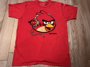 ANGRY BIRDS Unisex Men SZ M Red Cotton Blend Short Sleeve Crew T-Shirt - Picture 1 of 7