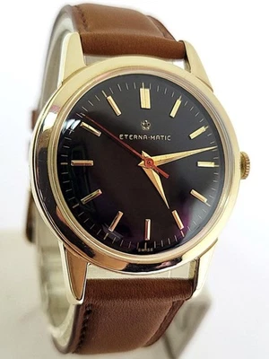 Reloj ETERNA-MATIC sólido para hombre 14k c.1960 Cal.1247UC* Ref 1416 EXLNT REPARADO Foto 1 de 4