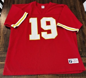 Maglia rossa vintage Russell Kansas City Chiefs 19 Montana Mahomes Reid XL - Foto 1 di 13