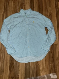 Polo Ralph Lauren Sport Women’s Sz 14 Button Up Shirt Checkered Lined - Picture 1 of 7
