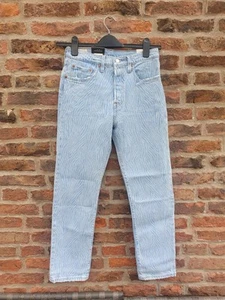 New Levi's 501 Jeans Original Cropped Printed Size 26x26 W26 Light Blue £100 - Picture 1 of 15