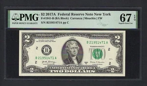 United States-Federal Reserve 2 Dollars 2017A Fr#1941-B (BA Block) UNC Grade 67 - Picture 1 of 2