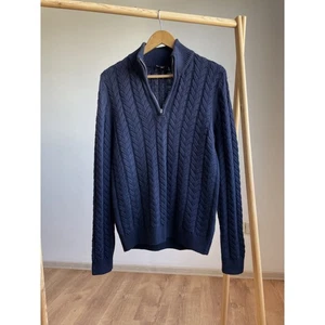 Suéter Reiss Tamworth 1/4 Cremallera Cable Tejido Mezcla Viscosa Talla S - Imagen 1 de 7