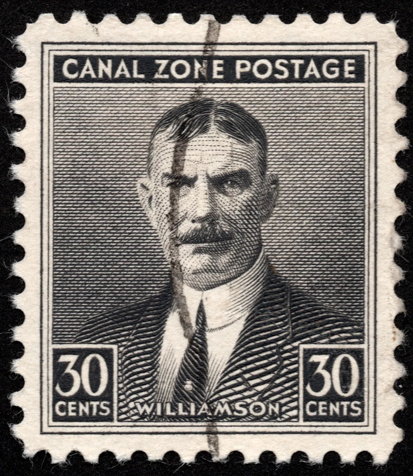 Canal Zone Scott # 113 Used VF - 30 Cents Black Colonel Williamson Dry Printing - Image 1 of 1