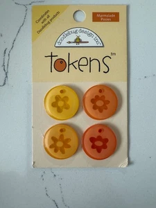 Doodlebug Design 4 Marmalade Posies Tokens Scrapbooking Journalling Crafts - Picture 1 of 4