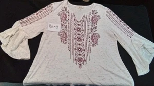Blusa estilo bohemio manga acampanada para mujer talla L de Style&Co B14 - Imagen 1 de 11