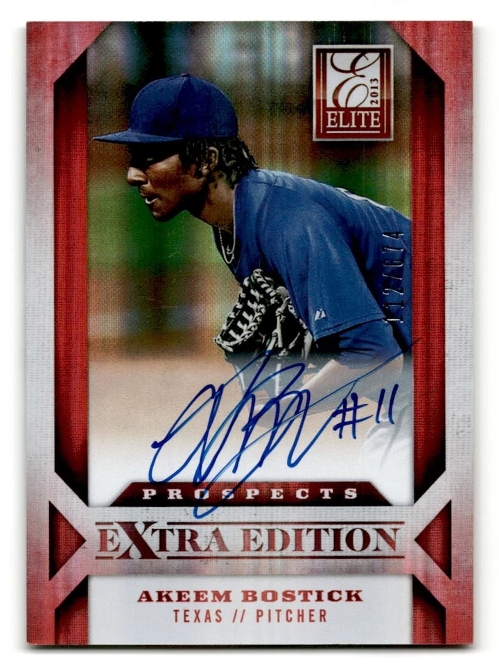 2013 Panini Elite Extra Edition #140 Akeem Bostick #/674 Texas Rangers Auto - Image 1 of 2