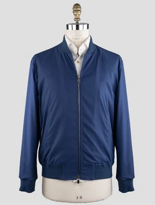 NEW ISAIA BLUE WOOL PA SILK EA COAT US 42 - EU 52 ICY2 - Image 1 of 4