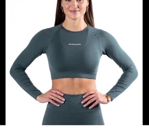 Top donna Alphalete Amplify manica lunga crop blu taglia small - Foto 1 di 7