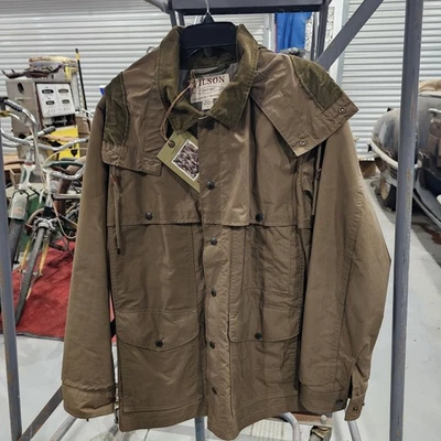 Rare NWT Filson Lightweight Cruiser Jacket Large Brown dry cloth raincoat hood - Image 1 of 4