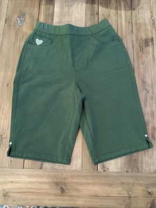 Quacker Factory DreamJeannes Bermuda Shorts with Rhinestone Trim - Dark Olive-XS - Picture 1 of 5