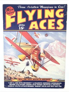 1938 JULY FLYING ACES MAGAZINE ILLUSTRATED FRONT COVER - - Picture 1 of 10