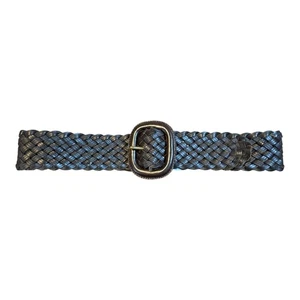Banana Republic Women's Woven Braided Dark Brown Genuine Leather Belt Size Small - Picture 1 of 6