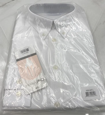 Camisa para mujer Chef Works grande blanca con botones manga larga vestido Foto 1 de 4