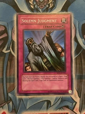 1996 Yu-Gi-Oh! LP Retro Pack Unlimited Solemn Judgment RP01-EN045 Original print - Image 1 of 4