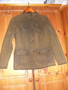 Barbour Waxed Cotton Brown Sapper Jacket Women's Full Zip Size 12 VGC! - Picture 1 of 10