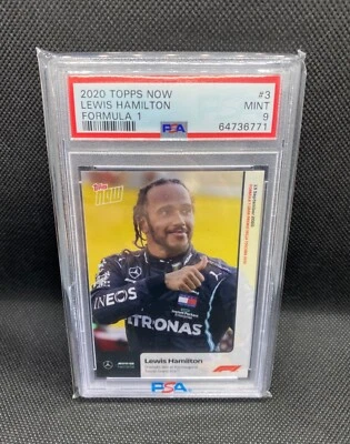 2020 Topps Now #3 Lewis Hamilton Mercedes AMG Petronas Formula 1 F1 PSA 9 RC - Image 1 of 2