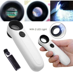 40x LED Handheld Magnifier - Portable Illuminated Loupe for Reading & Inspection - Picture 1 of 11