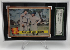 1962 BABE AND MGR. HUGGINS Topps #137 Baseball SGC 6 EX/NM 80 graded BABE RUTH