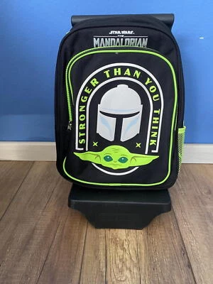 Rucksack Kindergarten Trolley Mit Rädern 705 The Mandalorian Schwarz Grün B-Ware - Bild 1 von 4