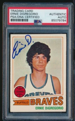 1977 Topps #131 Ernie DiGregorio Gray Back signed auto autograph PSA/DNA - Image 1 of 2