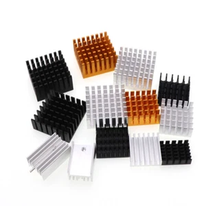 Silver/Black Heatsink Cooling Fin Aluminum Self Adhesive Heat Sink Various Sizes - Picture 1 of 85