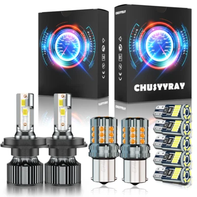 适用于 21-24 三菱 Mirage G4 LED 车头灯转向信号停车灯泡 9 件 — 第 1/4 张图片