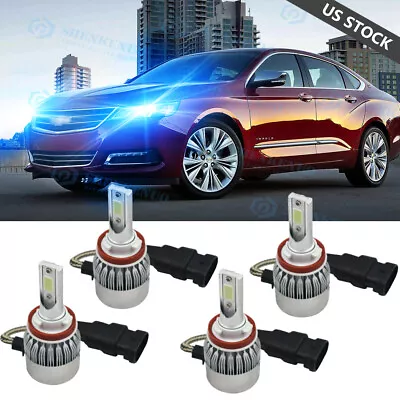 4x 8000K LED Headlight for Chevrolet Impala 2006-2013 High Low Beam Bulb Combo - Image 1 of 4